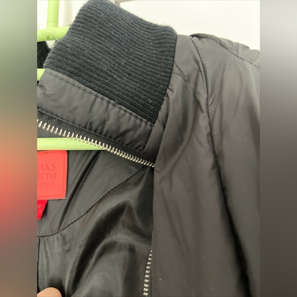 Saks Fifth Avenue Black Quilted Puffer Coat Down Filled Women's Size Xs C - Picture 11 of 15